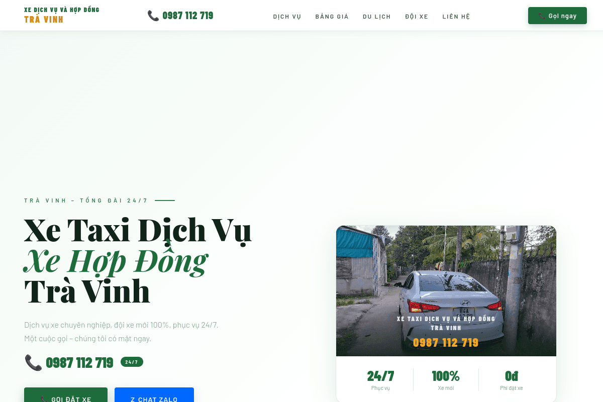 Gọi Xe Trà Vinh Giá Rẻ