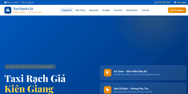 Taxi Rạch Giá Giá Rẻ